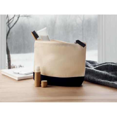 Trousse en coton bicolore