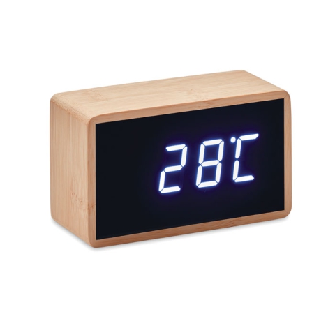 Réveil LED boîtier en bambou